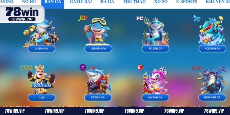 Các đối tác có tại bắn cá 78Win 