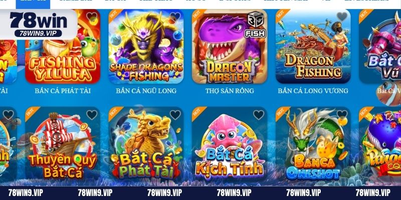 Gợi ý vài game hấp dẫn khi đến bắn cá 78Win 
