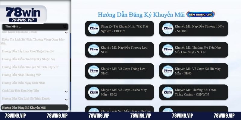 Hướng dẫn đầy đủ nhất cách nhận khuyến mãi 78WIN