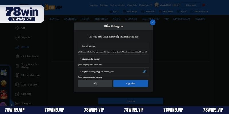 Hướng dẫn rút tiền 78WIN chỉ với vài bước đơn giản